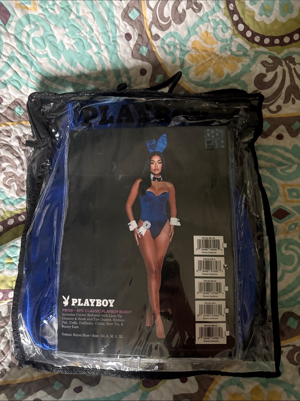 PLAYBOY Royal Blue Bunny Costume Bandeau Set
